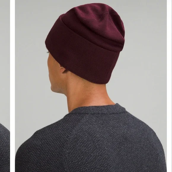 NWT(L/XL) Lululemon Warm Revelation Beanie Cassis Maroon Winter Hat Merino Wool - Picture 2 of 15